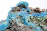 Vibrant Blue, Cyanotrichite with Cubic Fluorite - China #218406-1